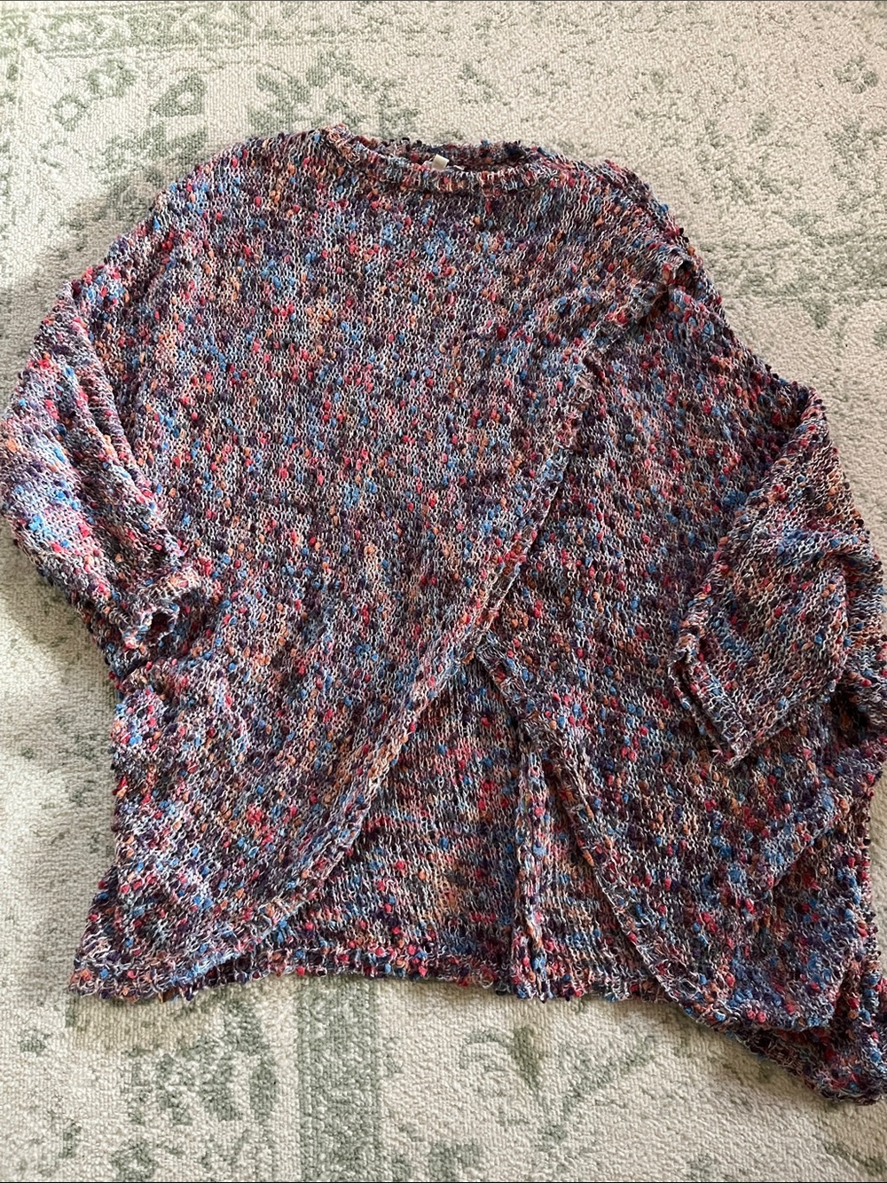 Multicolor Open-Knit Women's Sweater